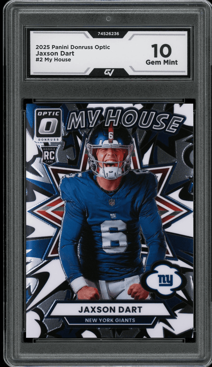 2025 Panini Donruss Optic My House #2 Jaxson Dart Graded 10 Gem Mint - Front