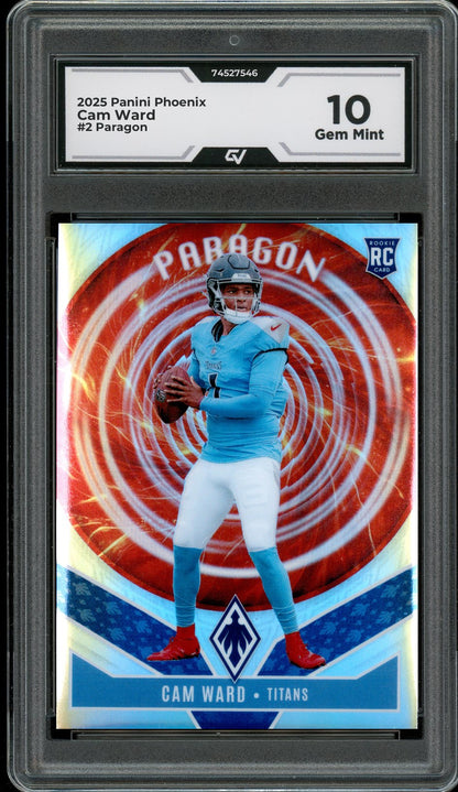 2025 Panini Phoenix #2 Cam Ward Paragon Graded 10 Gem Mint - Front