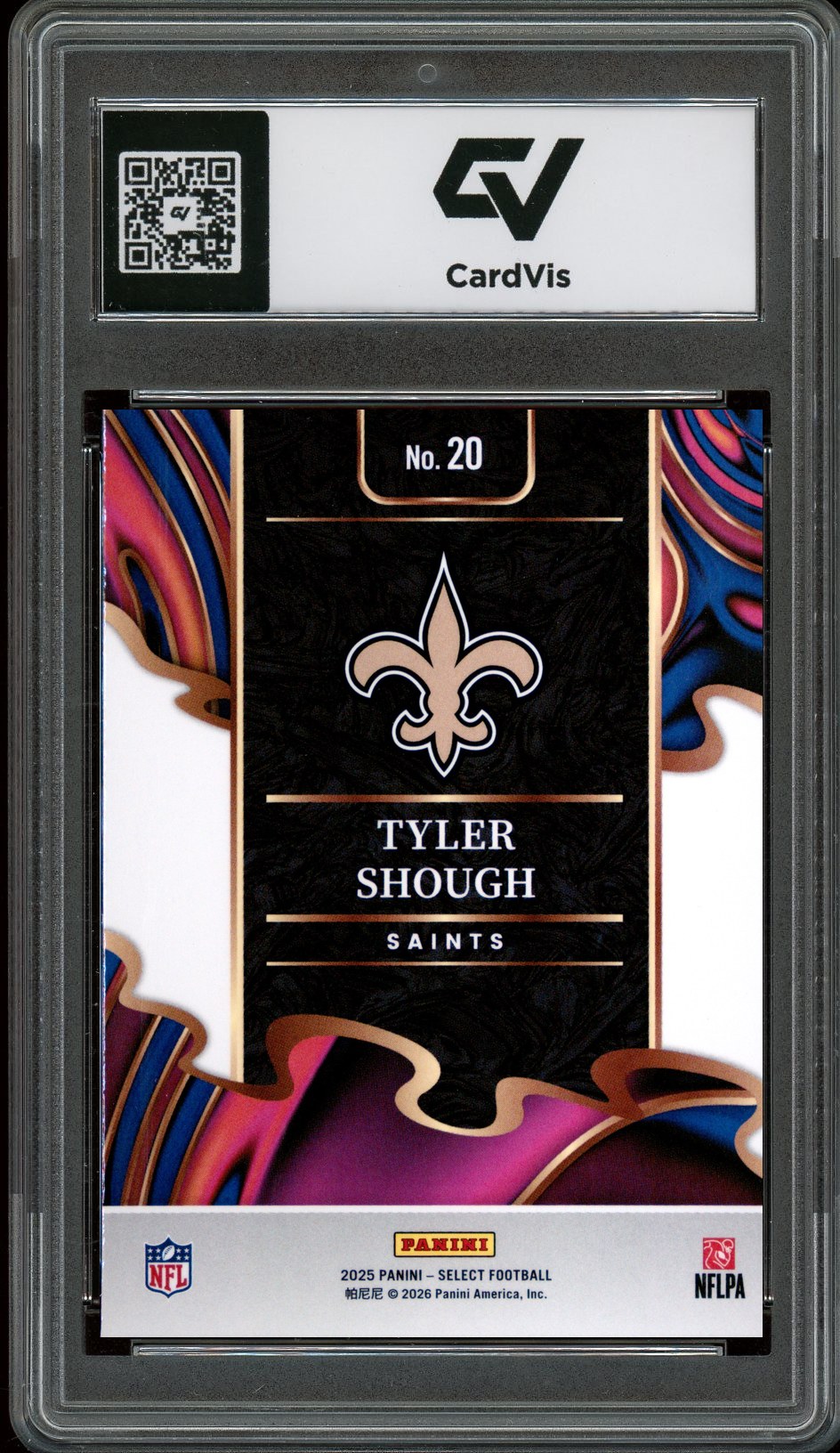 2025 Panini Select #20 Tyler Shough Phenomenon Rookie Card RC Graded 10 Gem Mint - Back