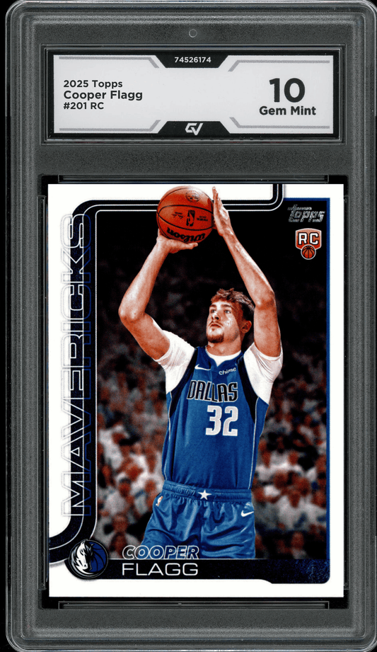 2025 Topps #201 Cooper Flagg Graded 10 Gem Mint - Front