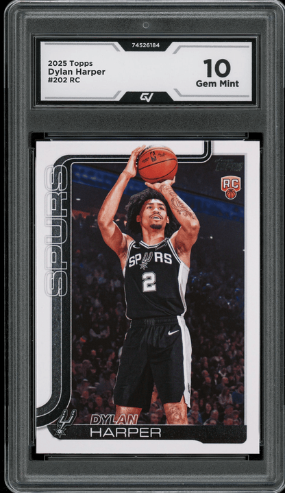 2025 Topps #202 Dylan Harper Graded 10 Gem Mint - Front