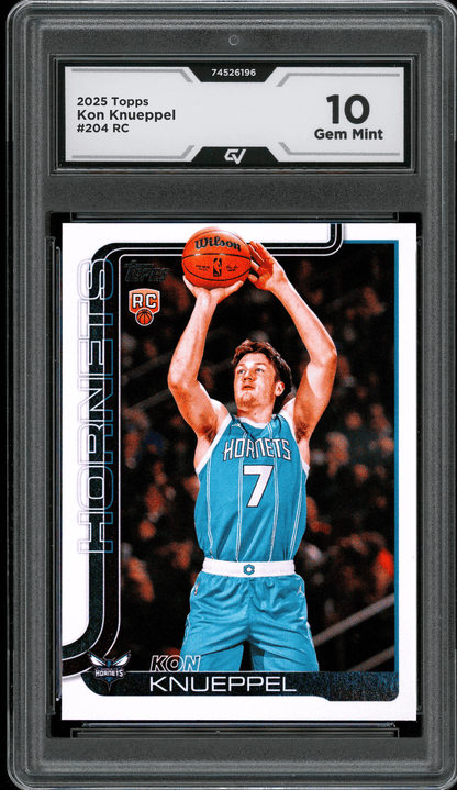 2025 Topps #204 Kon Knueppel Graded 10 Gem Mint - Front