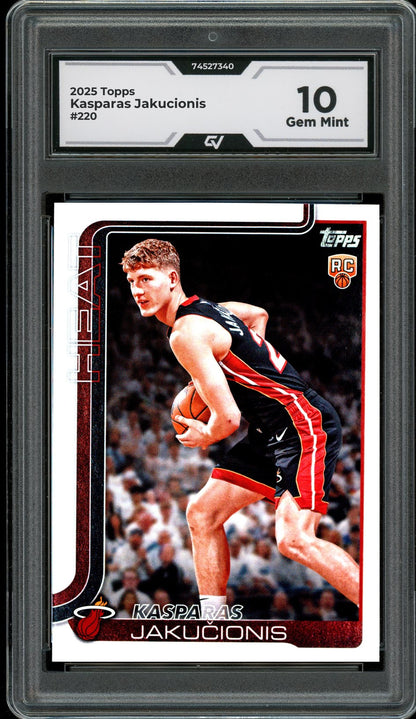 2025 Topps #220 Kasparas Jakucionis Graded 10 Gem Mint - Front