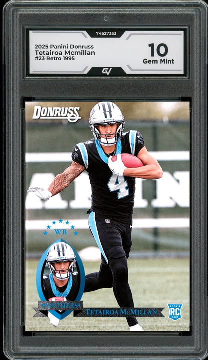 2025 Panini Donruss #23 Tetairoa Mcmillan Retro 1995 Graded 10 Gem Mint - Front