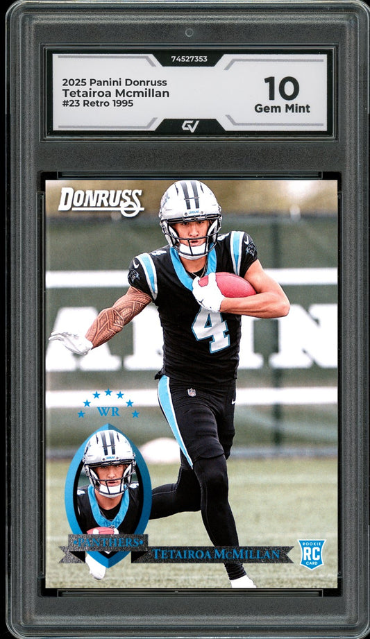 2025 Panini Donruss #23 Tetairoa Mcmillan Retro 1995 Graded 10 Gem Mint - Front