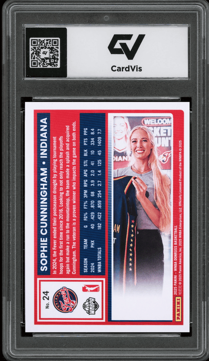 2025 Panini Donruss WNBA #24 Sophie Cunningham Graded 10 Gem Mint - Back