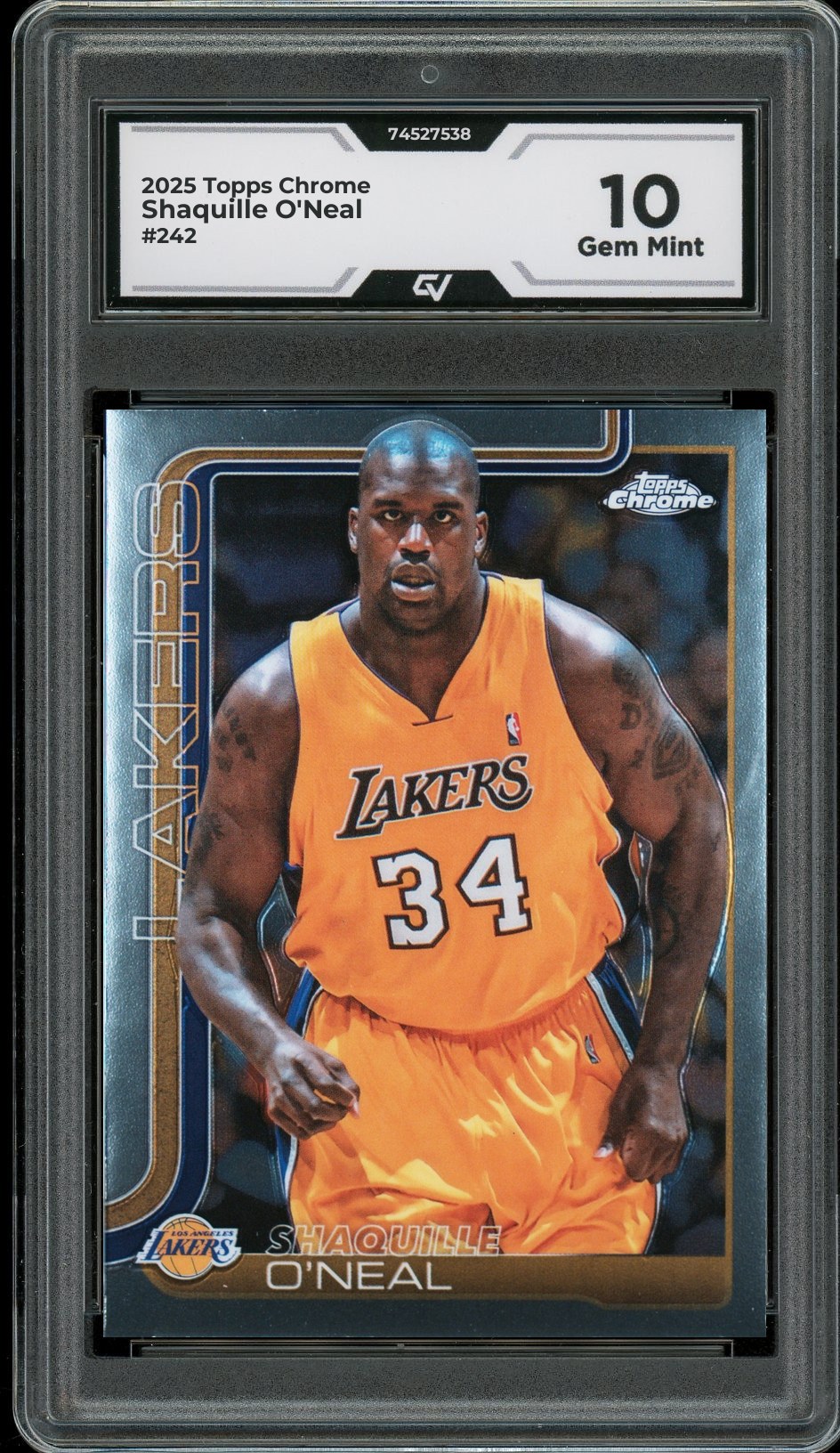 2025 Topps Chrome #242 Shaquille O'Neal Graded 10 Gem Mint - Front
