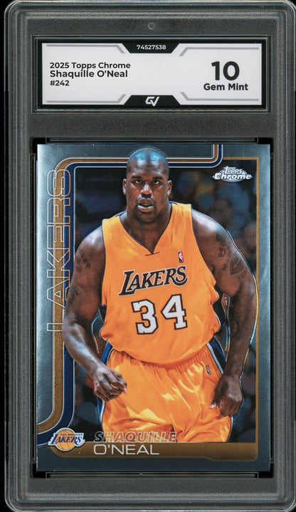 2025 Topps Chrome #242 Shaquille O'Neal Graded 10 Gem Mint - Front