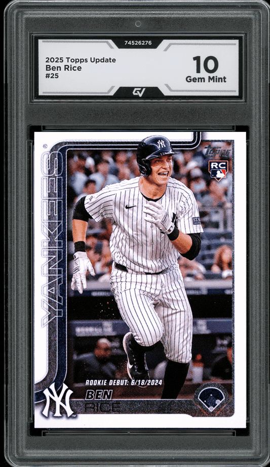 2025 Topps Update #25 Ben Rice Graded 10 Gem Mint - Front