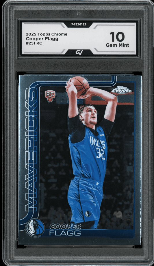 2025 Topps Chrome #251 Cooper Flagg Graded 10 Gem Mint - Front