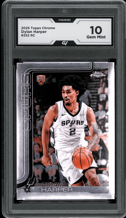 2025 Topps Chrome #252 Dylan Harper Graded 10 Gem Mint - Front
