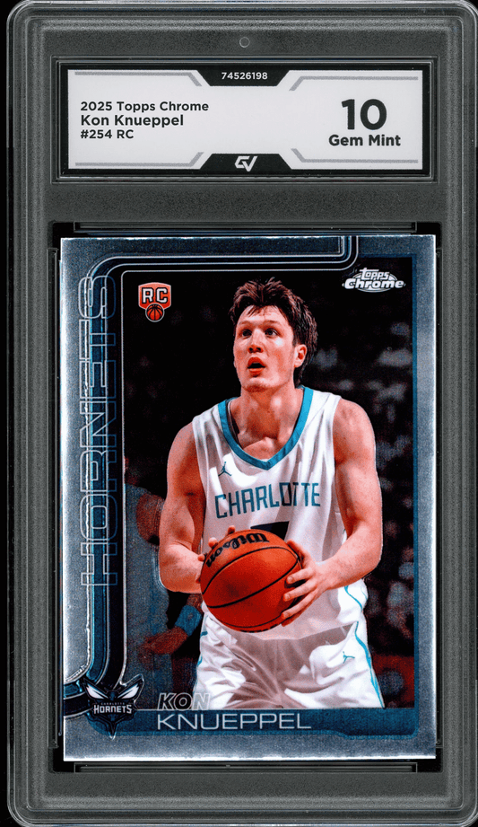 2025 Topps Chrome #254 Kon Knueppel Graded 10 Gem Mint - Front