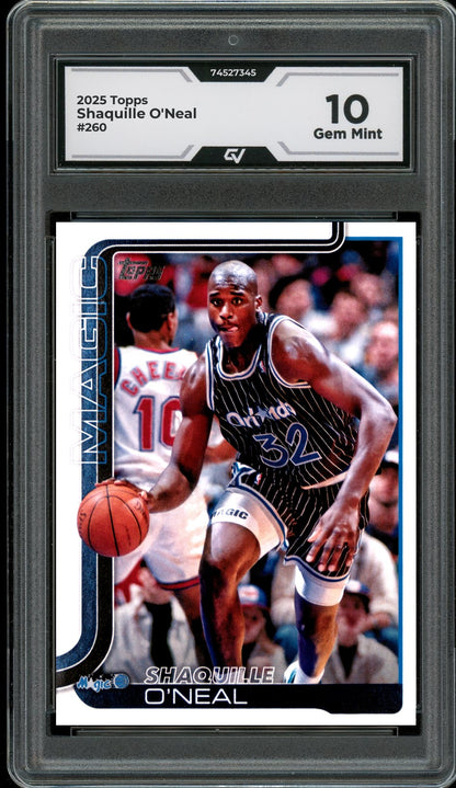 2025 Topps #260 Shaquille O'Neal Graded 10 Gem Mint - Front