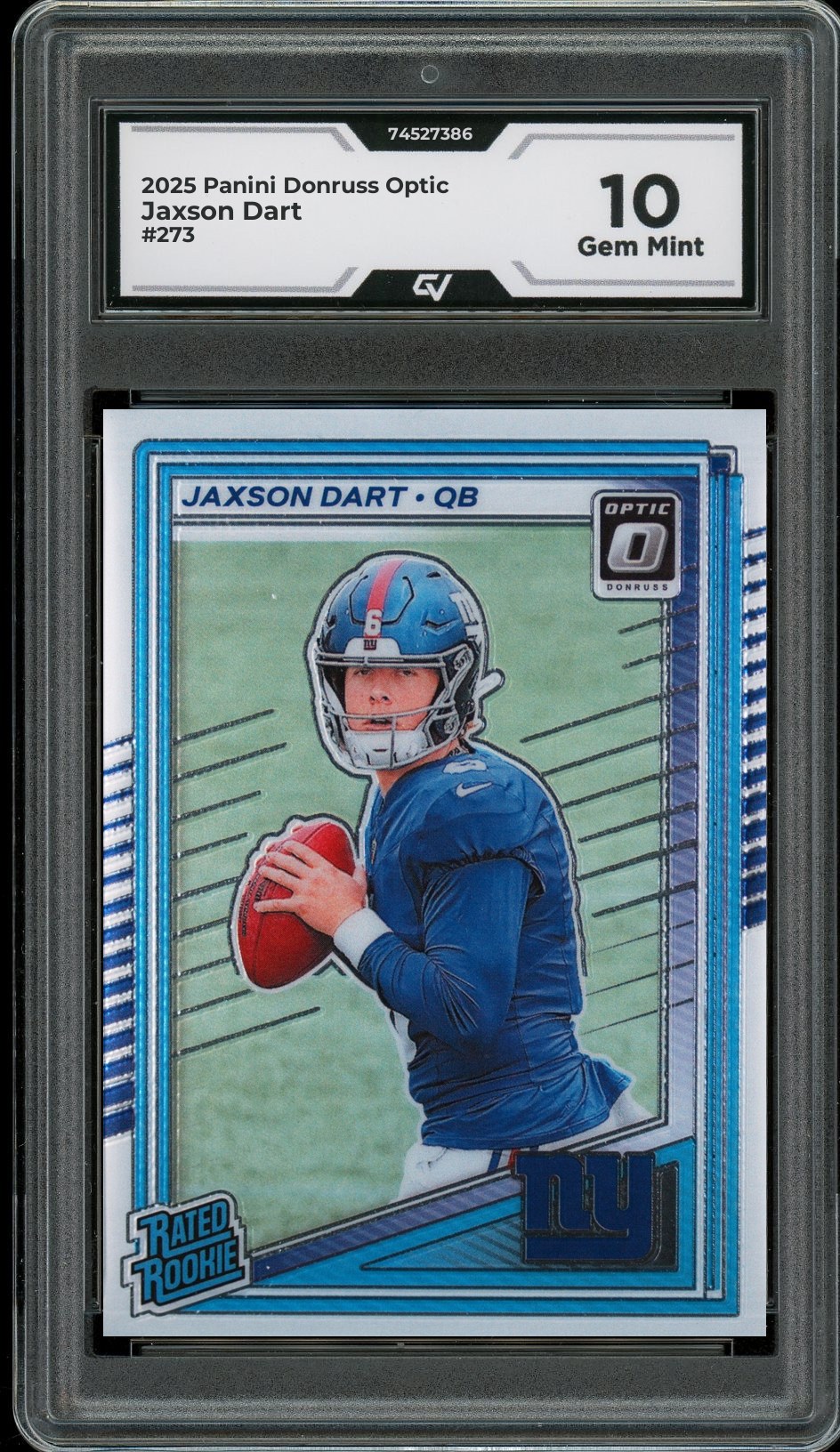 2025 Panini Donruss Optic #273 Jaxson Dart Graded 10 Gem Mint - Front