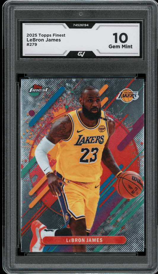 2025 Topps Finest #279 Lebron James Graded 10 Gem Mint - Front