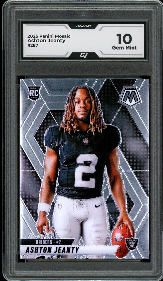 2025 Panini Mosaic #287 Ashton Jeanty Rookie Card RC Graded 10 Gem Mint - Front