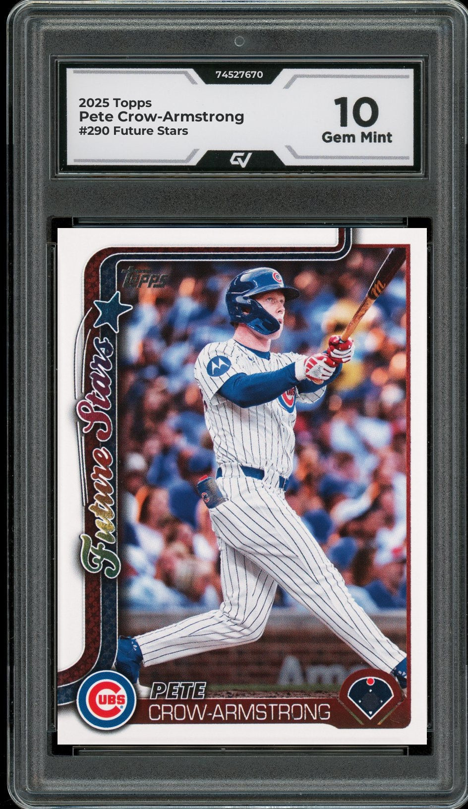 2025 Topps #290 Pete Crow-Armstrong Future Stars Graded 10 Gem Mint - Front