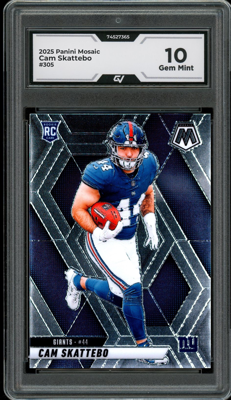 2025 Panini Mosaic #305 Cam Skattebo Graded 10 Gem Mint - Front