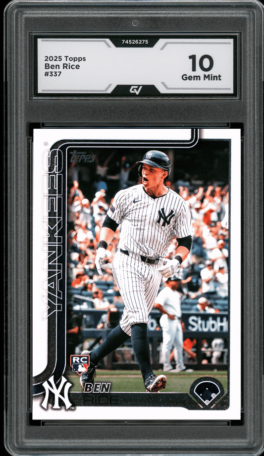2025 Topps #337 Ben Rice Graded 10 Gem Mint - Front