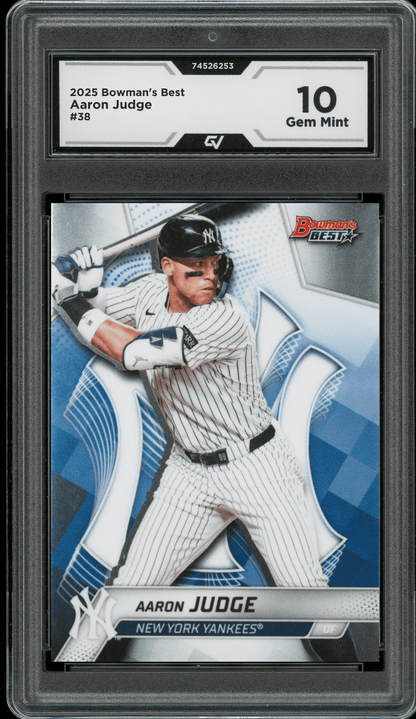 2025 Bowman's Best #38 Aaron Judge Graded 10 Gem Mint - Front