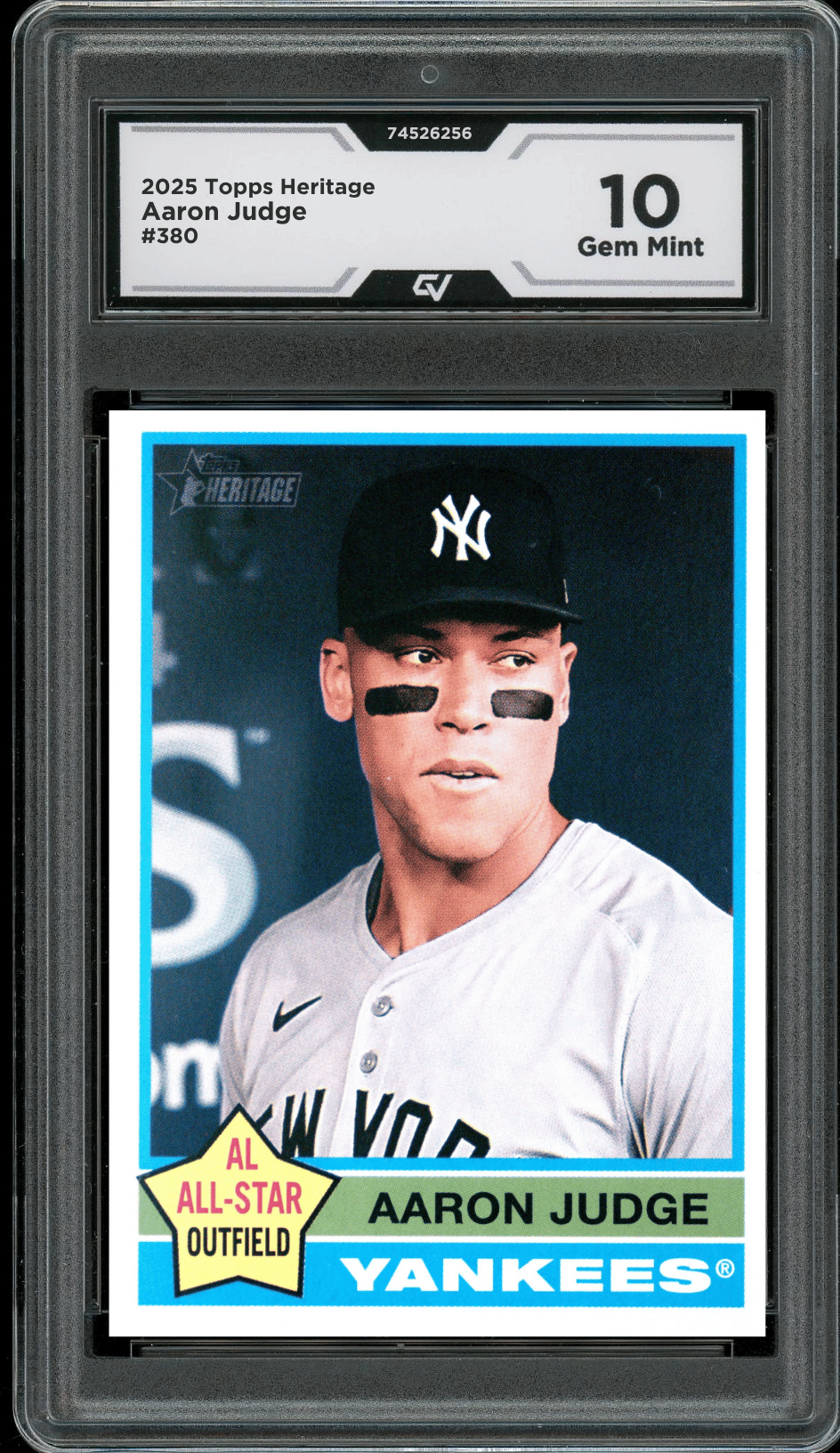 2025 Topps Heritage #380 Aaron Judge Graded 10 Gem Mint - Front