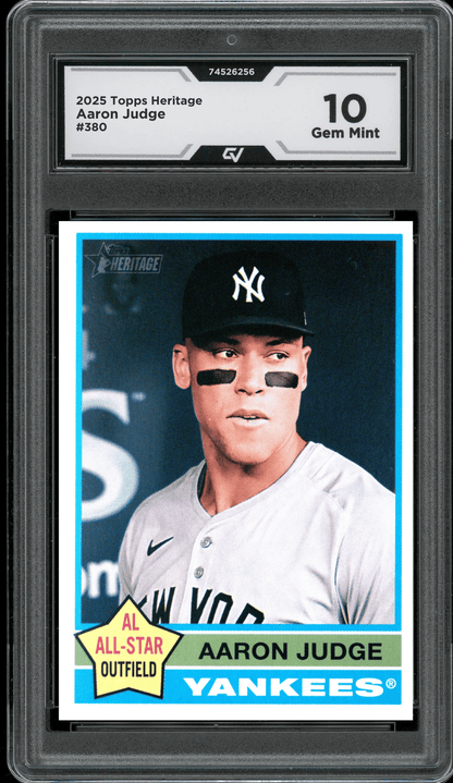 2025 Topps Heritage #380 Aaron Judge Graded 10 Gem Mint - Front