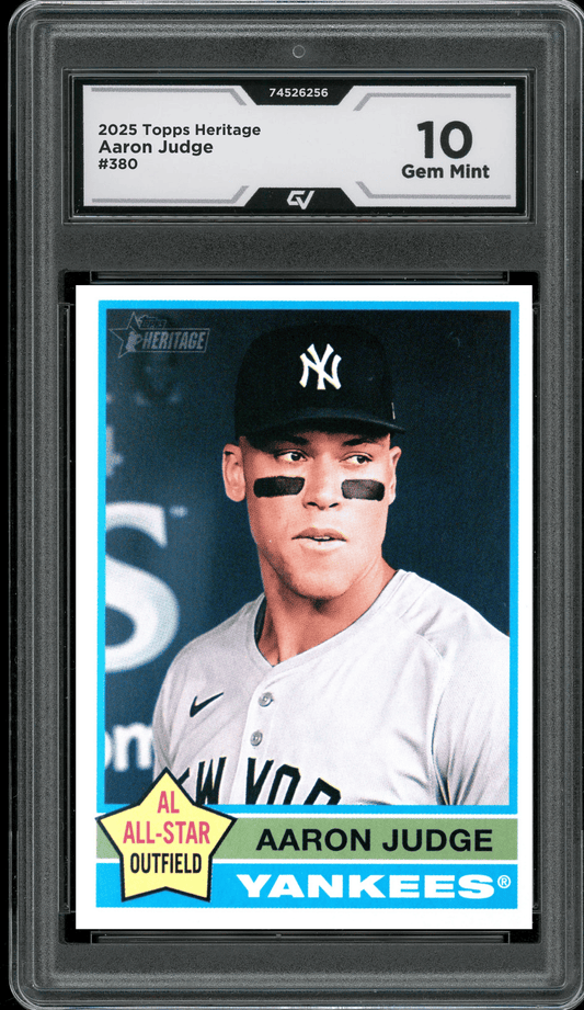 2025 Topps Heritage #380 Aaron Judge Graded 10 Gem Mint - Front