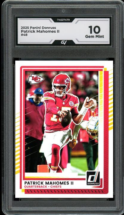 2025 Panini Donruss #48 Patrick Mahomes II Graded 10 Gem Mint - Front