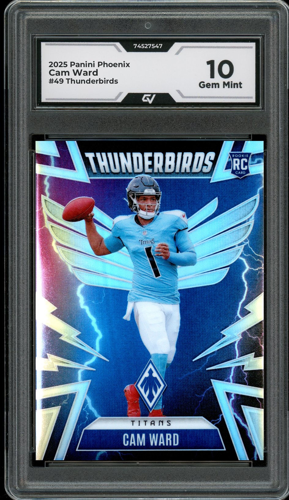 2025 Panini Phoenix #49 Cam Ward Thunderbirds Graded 10 Gem Mint - Front