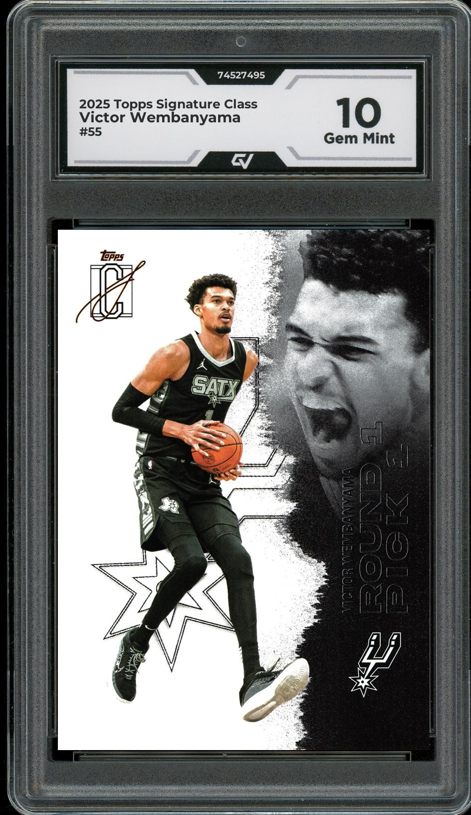 2025 Topps Signature Class #55 Victor Wembanyama Graded 10 Gem Mint - Front