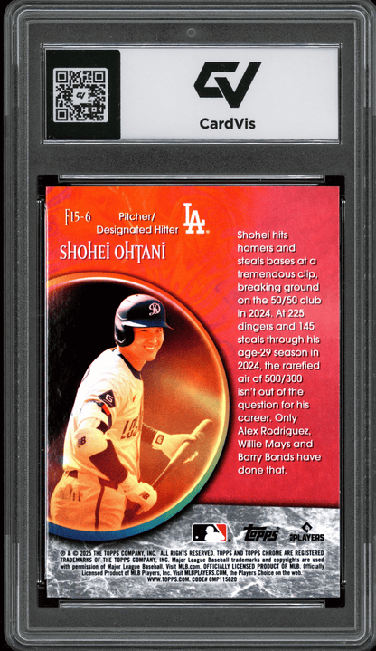 2025 Topps Chrome Update Fortune 15 #6 Shohei Ohtani Graded 10 Gem Mint - Back
