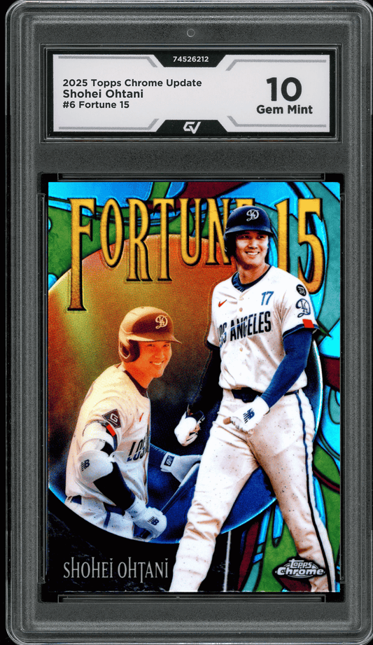 2025 Topps Chrome Update Fortune 15 #6 Shohei Ohtani Graded 10 Gem Mint - Front
