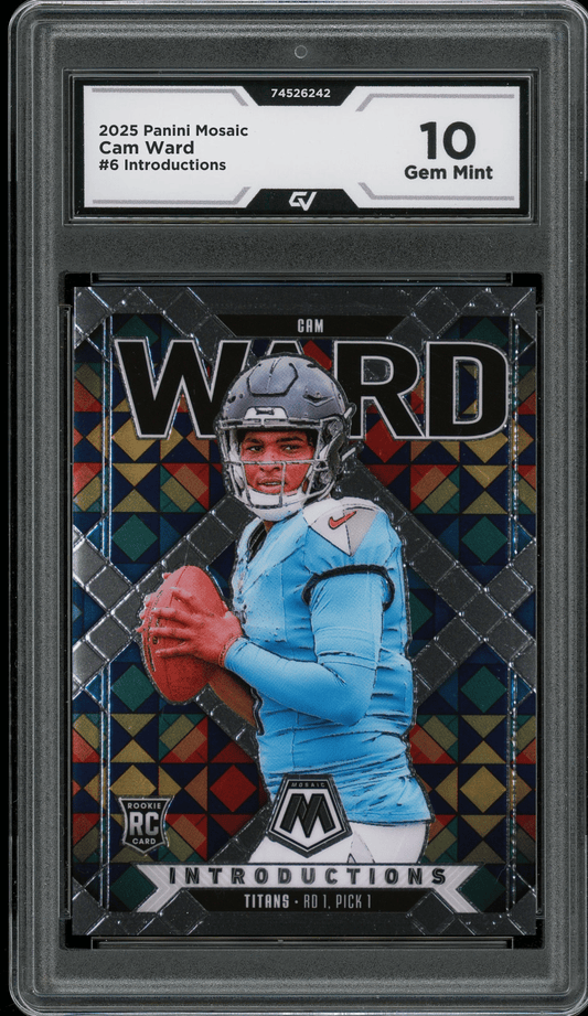 2025 Panini Mosaic Introductions #6 Cam Ward Graded 10 Gem Mint - Front