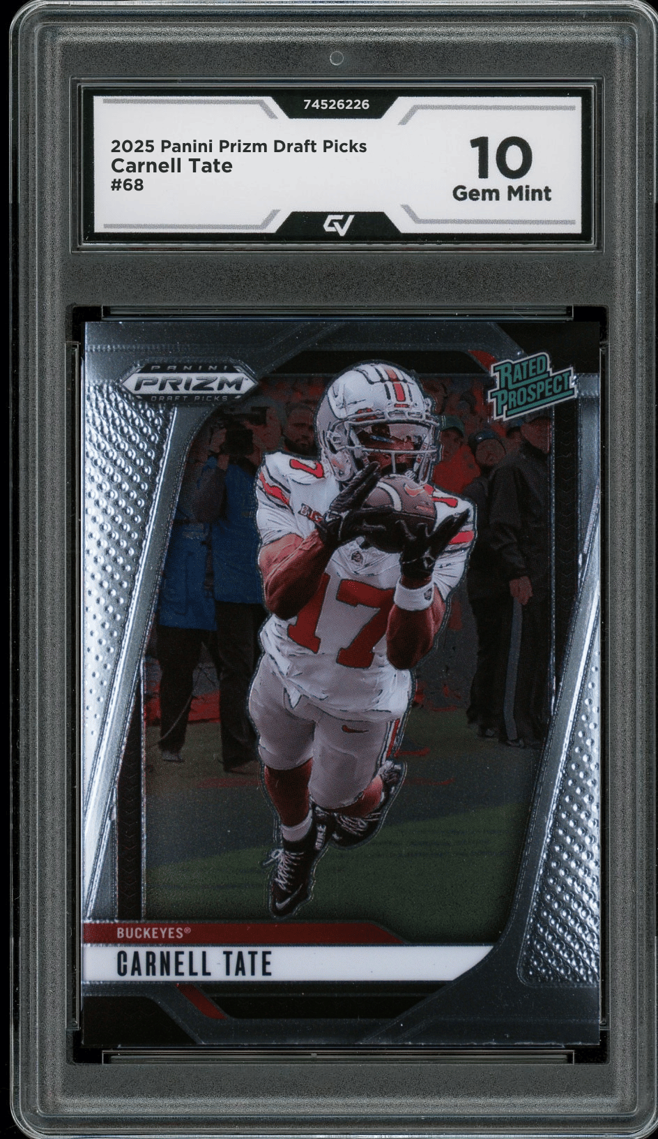 2025 Panini Prizm Draft Picks #68 Carnell Tate Graded 10 Gem Mint - Front