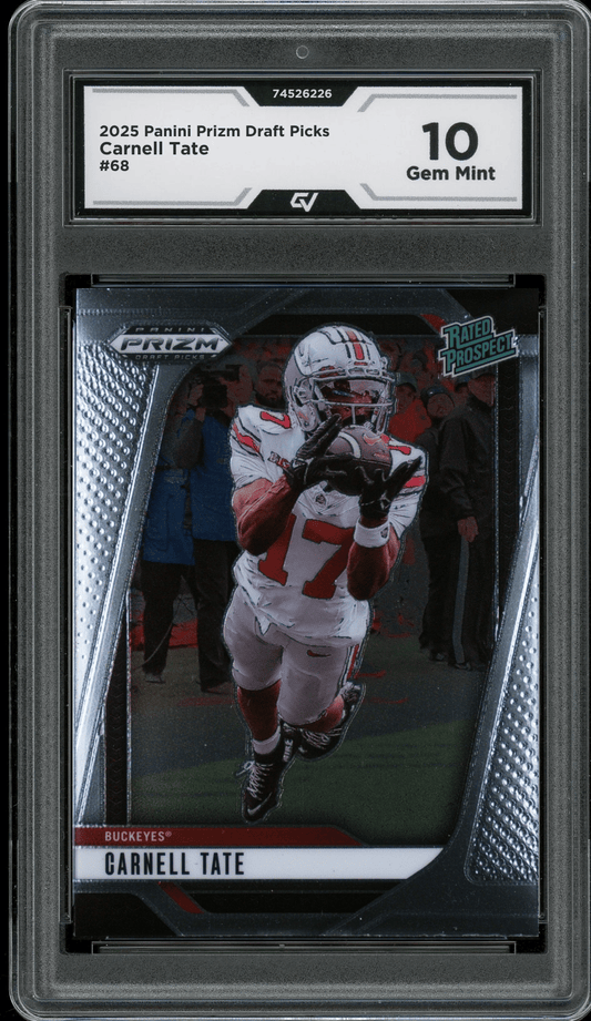 2025 Panini Prizm Draft Picks #68 Carnell Tate Graded 10 Gem Mint - Front