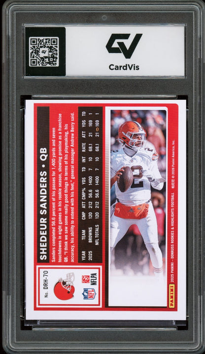 2025 Panini Donruss #70 Shedeur Sanders The Rookies Graded 10 Gem Mint - Back