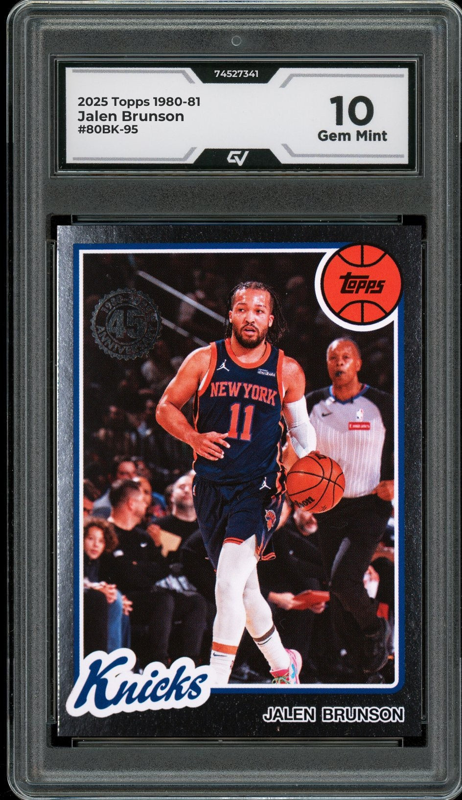 2025 Topps 1980-81 #80BK-95 Jalen Brunson Graded 10 Gem Mint - Front