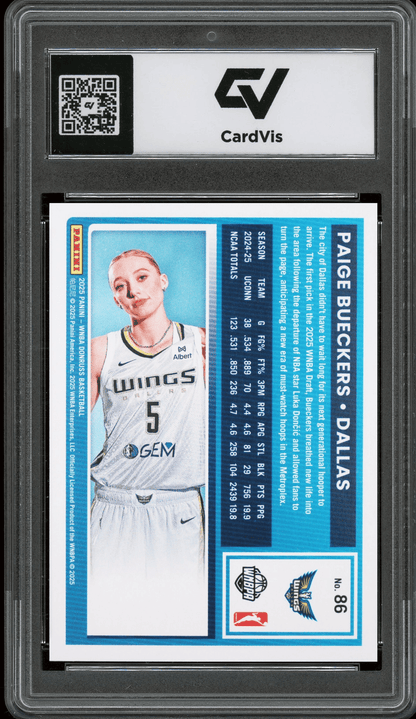 2025 Panini Donruss WNBA #86 Paige Bueckers Graded 10 Gem Mint - Back