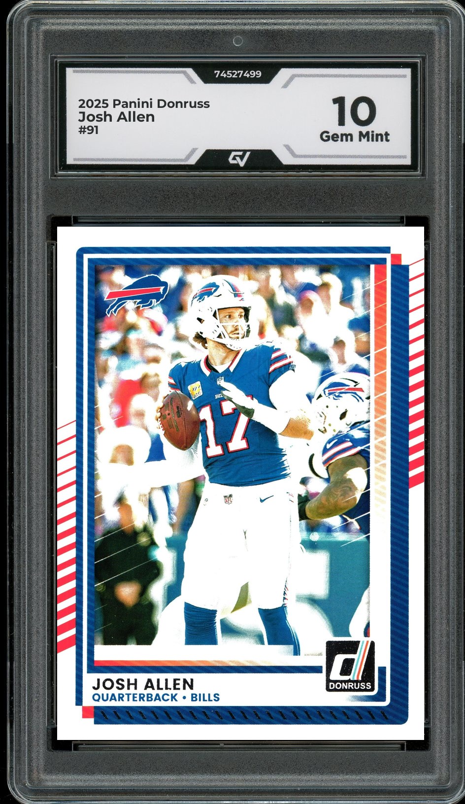 2025 Panini Donruss #91 Josh Allen Graded 10 Gem Mint - Front