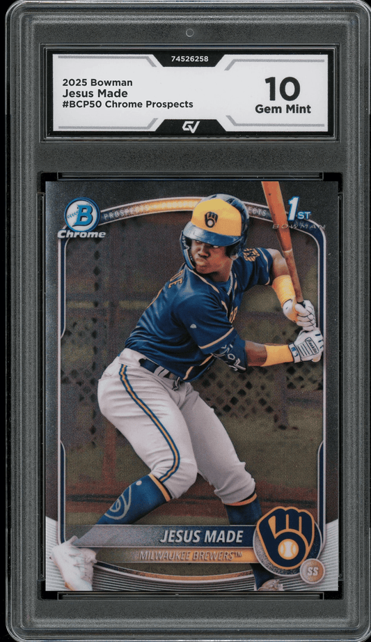 2025 Bowman Chrome Prospects #BCP50 Jesus Made Graded 10 Gem Mint - Front