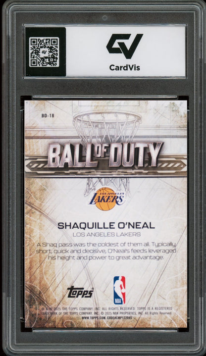 2025 Topps Chrome #BD-18 Shaquille O'Neal Ball Of Duty Graded 10 Gem Mint - Back