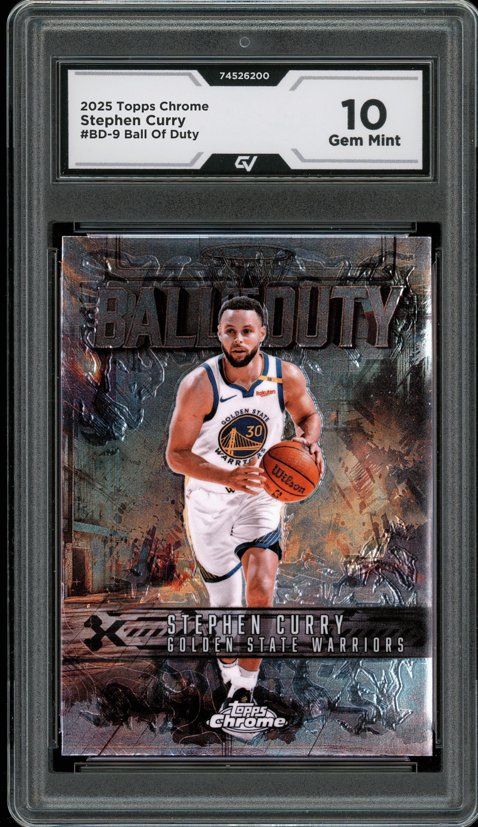 2025 Topps Chrome Ball Of Duty #BD-9 Stephen Curry Graded 10 Gem Mint - Front