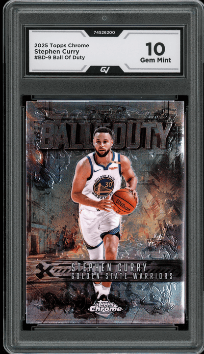 2025 Topps Chrome Ball Of Duty #BD-9 Stephen Curry Graded 10 Gem Mint - Front