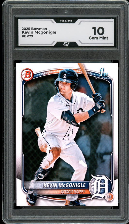 2025 Bowman #BP79 Kevin Mcgonigle Graded 10 Gem Mint - Front