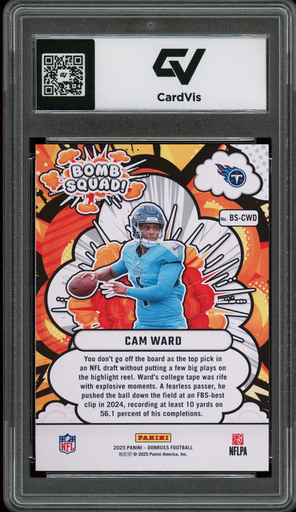 2025 Panini Donruss #BS-CWD Cam Ward Bomb Squad Graded 10 Gem Mint - Back