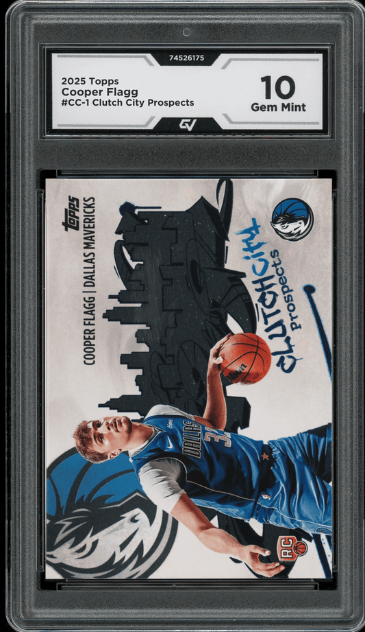 2025 Topps Clutch City Prospects #CC-1 Cooper Flagg Graded 10 Gem Mint - Front