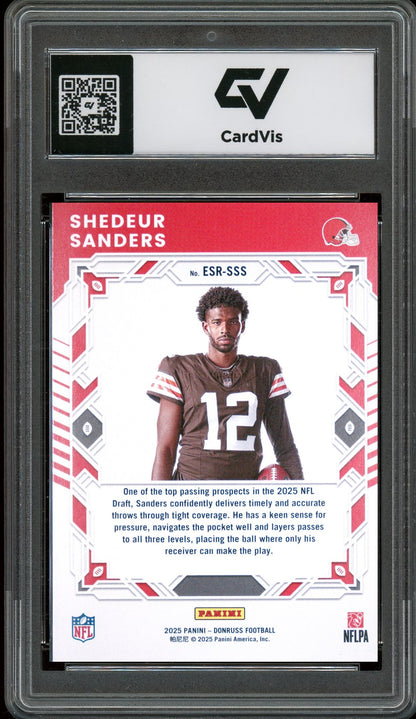2025 Panini Donruss #ESR-SSS Shedeur Sanders The Elite Series Rookies Graded 10 Gem Mint - Back