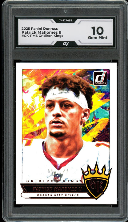 2025 Panini Donruss #GK-PMS Patrick Mahomes II Gridiron Kings Graded 10 Gem Mint - Front