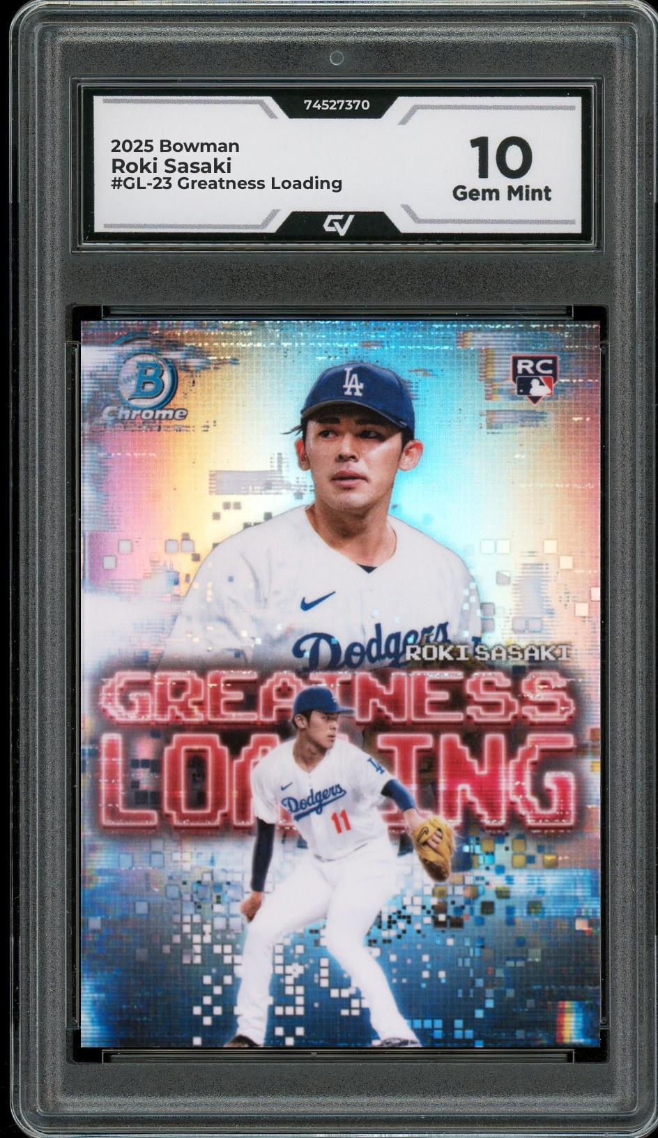 2025 Bowman #GL-23 Roki Sasaki Greatness Loading Graded 10 Gem Mint - Front