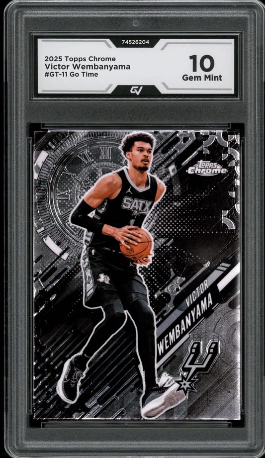 2025 Topps Chrome Go Time #GT-11 Victor Wembanyama Graded 10 Gem Mint - Front